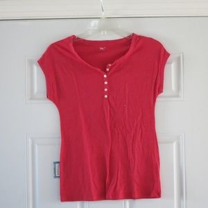 pink button up t shirt